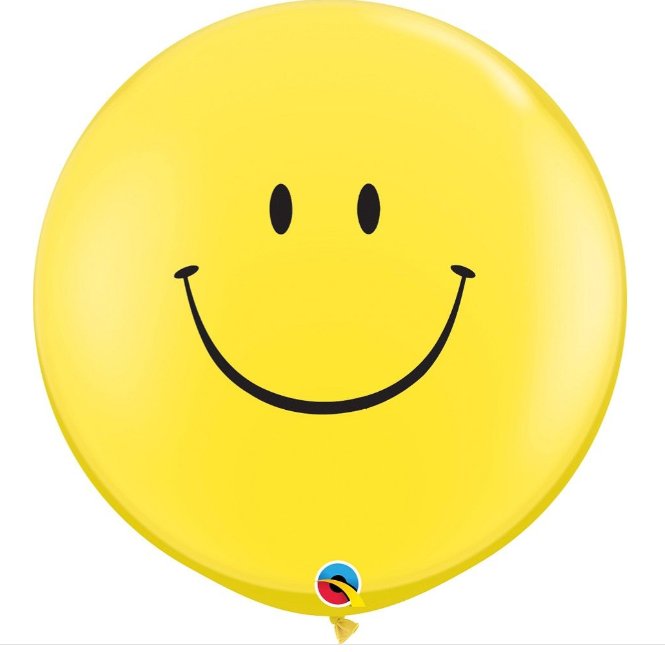 Riesenballon Smile Face, 91 cm - 2 Stück