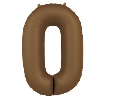 Folienballon Zahl 0 Choco Brown, 86 cm Folienballon Zahl 0 Choco Brown, 86 cm