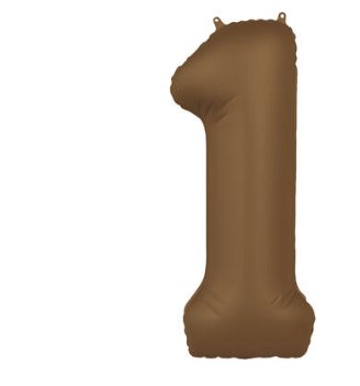 Folienballon Zahl 1 Choco Brown, 86 cm Folienballon Zahl 1 Choco Brown, 86 cm