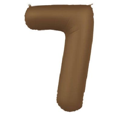 Folienballon Zahl 7 Choco Brown, 86 cm Folienballon Zahl 7 Choco Brown, 86 cm