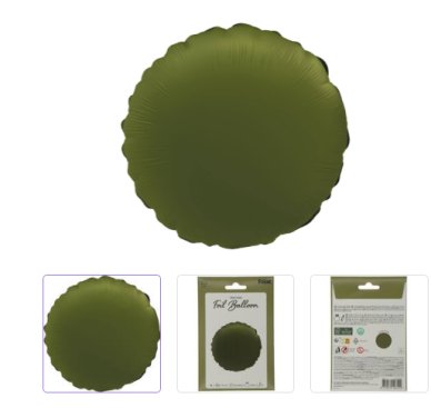 Folienballon rund olive, 45 cm