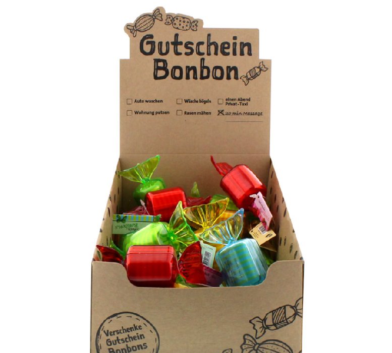 Gutscheinbonbon, 1 Stück - blau Gutscheinbonbon, 1 Stück - blau