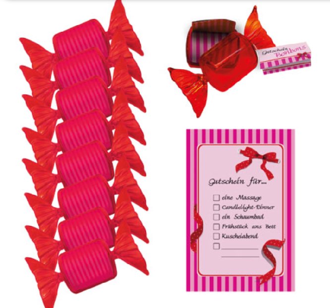 Gutschein Bonbon, 1 Stück - rot