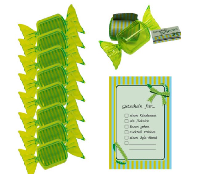 Gutschein Bonbon, 1 Stück - grün