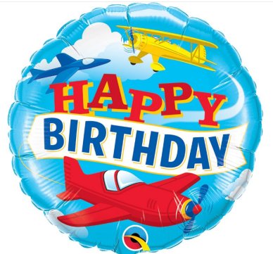 Folienballon Flugzeuge Happy Birthday