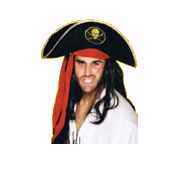 Piratenhut mit rotem Tuch