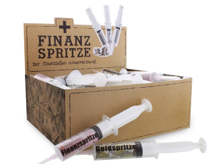 Finanzspritze - Geldspritze 1 Stück