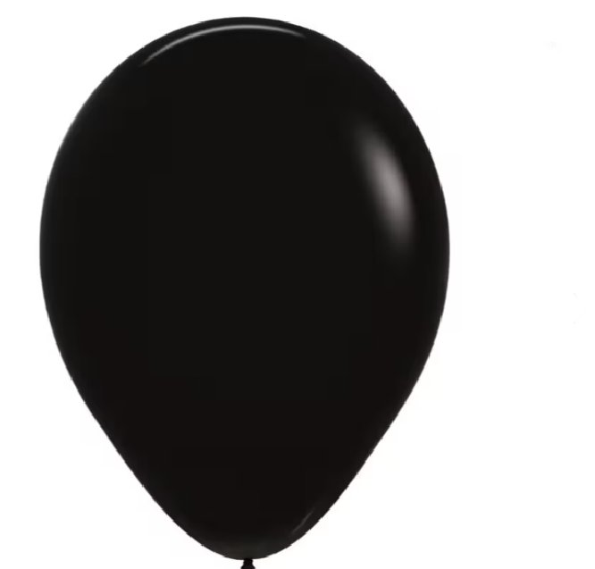 Luftballon Schwarz rund 30 cm, 10 Stück