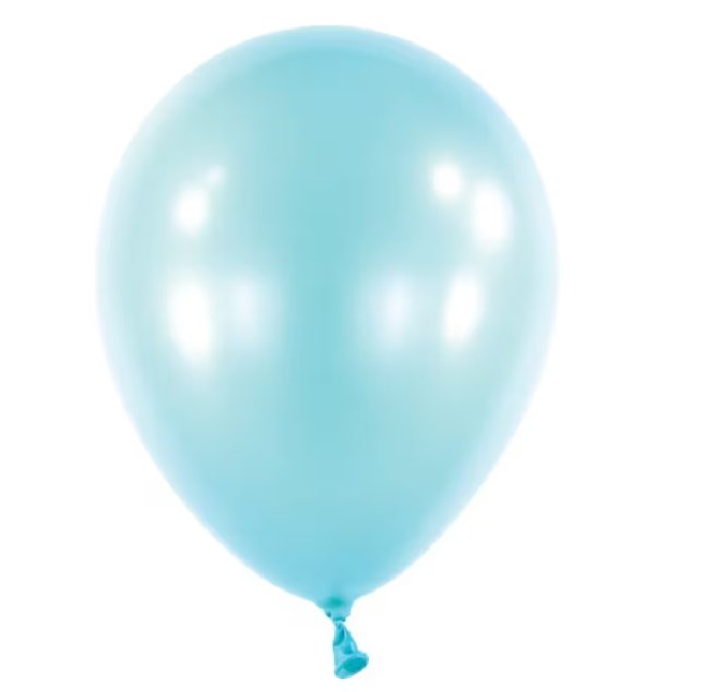 Luftballon Metallic hellblau rund 30 cm, 10 Stück