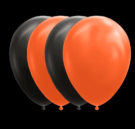 Luftballons in orange/schwarz, 10 Stück