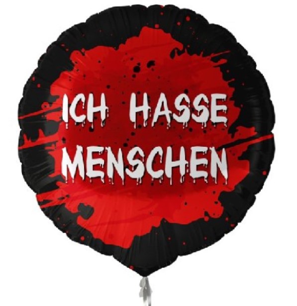 Folienballon Ich hasse Menschen