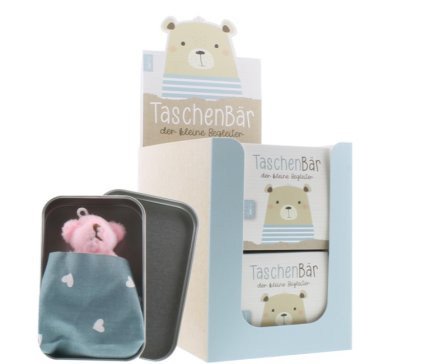 Taschenbär mit blauer Decke