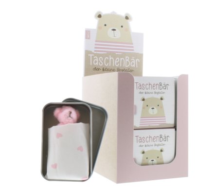 Taschenbär mit rosa Decke