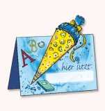 Schulanfang Tischkarten blau