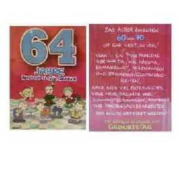 Geburtstagskarte - 64 Jahre