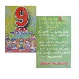 Geburtstagskarte - 9 Jahre