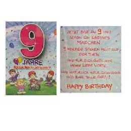 Geburtstagskarte - 9 Jahre