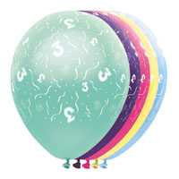 Latex Luftballons mit Zahl 3