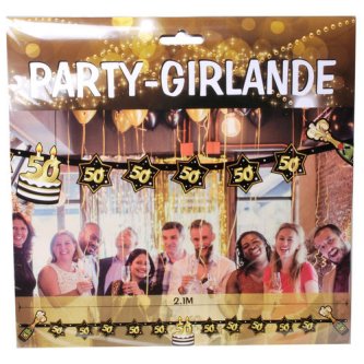 Party Girlande 50, schwarz/gold