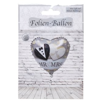 Folien-Ballon herzförmig Mr. & Mrs.