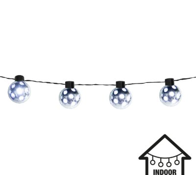 Disco Lichterkette Partyball, silber