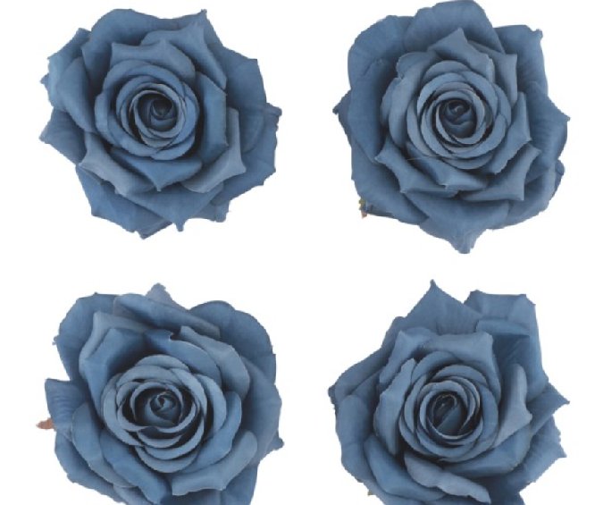 Dekorosen blau 9,5 x 5,5 cm, 4 Stück
