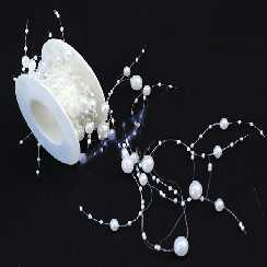 Perlenband, weiß, 5m