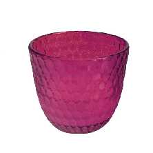 Glas mit Wachsfüllung 92 mm, pink