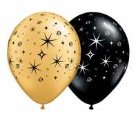 Sparkles & Swirls, gold/schwarz Luftballons
