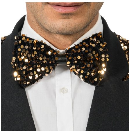 Fliege mit Velour mit Pailletten, bronzegold