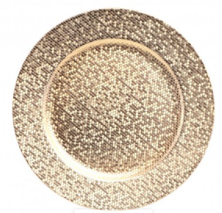 Goldener Dekoteller, Glamour, 33 cm Goldener Dekoteller, Glamour, 33 cm