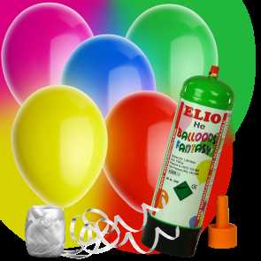 Heliumset - mit 10 bunten Luftballons