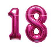 18. Geburtstag - Folienballon Zahl 18
