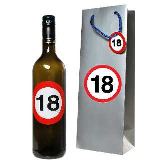 Zum 18. Geburtstag Wein mit Flaschentasche