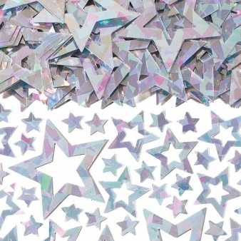 Metallic Konfetti Shimmer Stars, silber