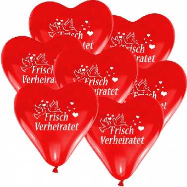 Herzballons Frisch verheiratet, 100 Stück
