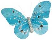 Deko Schmetterlinge mit Perlen Blau