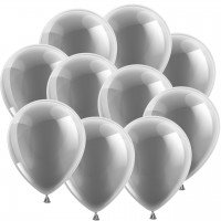 100 x silberne Luftballons, 12 cm