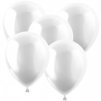 100 Luftballons 33 cm - Metallic - Weiss