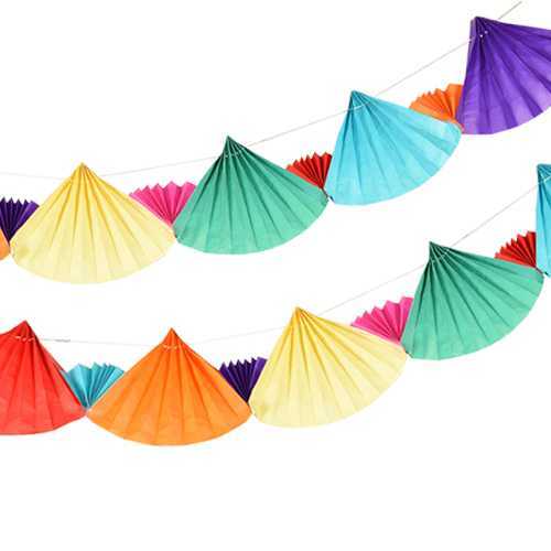 Papier Girlande BUNTE FÄCHER