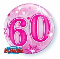 Single Bubble Happy Birthday 60 Pink Single Bubble Happy Birthday 60 Pink