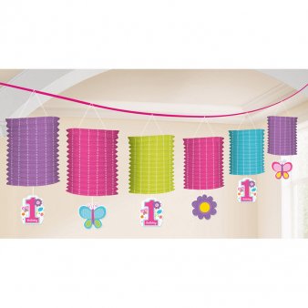 Laternen Girlande zum 1. Geburtstag, Mädchen