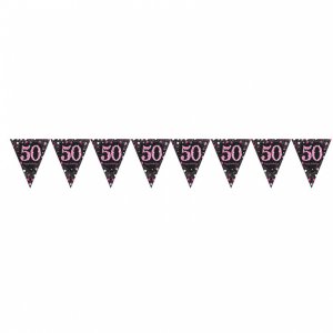 	           Banner Wimpelkette Sparkling 50, pink