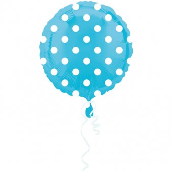 Folienballon Dots gepunktet hellblau