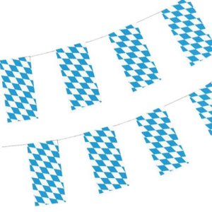 Flaggenkette, Papier 10 m Bayrisch Blau