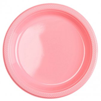 Plastikteller, rosa, 22,8 cm