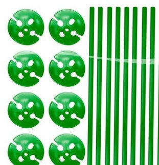 Luftballonstäbe grün, 10 Stück