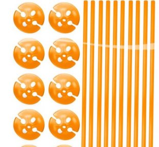 Luftballonstäbe orange, 10 Stück