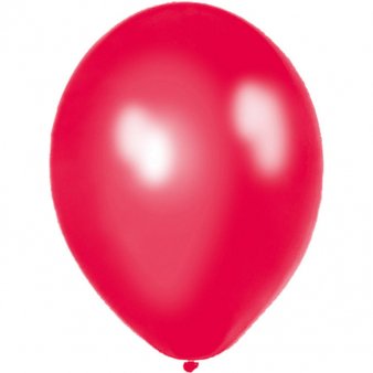 100 Luftballons - Ø 15cm - Metallic - Rot