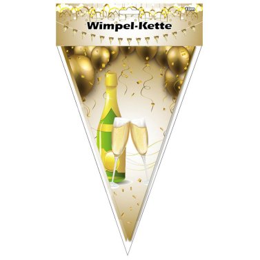 Wimpel-Girlande Champagner
